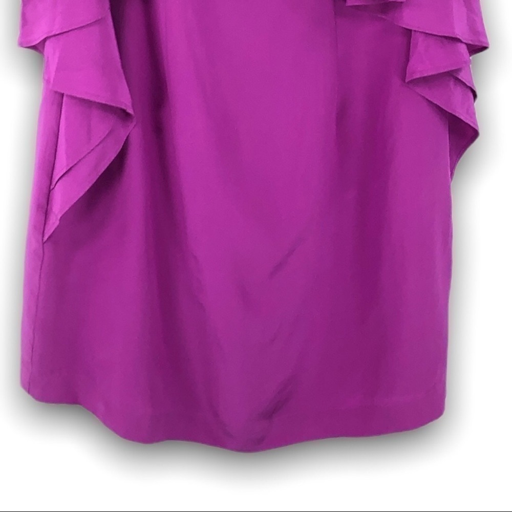 Yumi Kim - Purple Silk Double Ruffle Mini Sheath Sleeveless Dress - S View 5